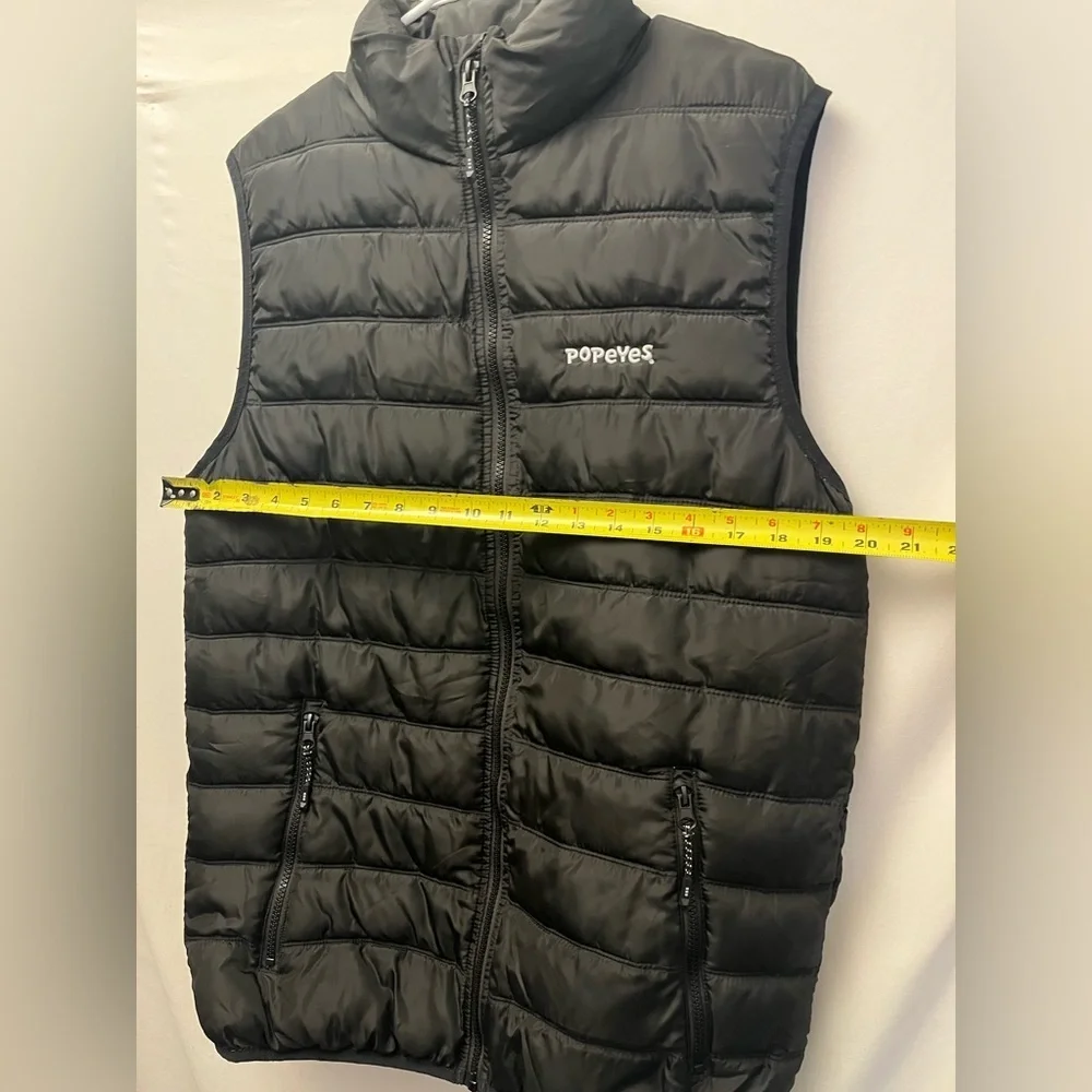 Elevate Men's Mercer POPEYES Logo Insulated Black Puffer Zippered Vest Small